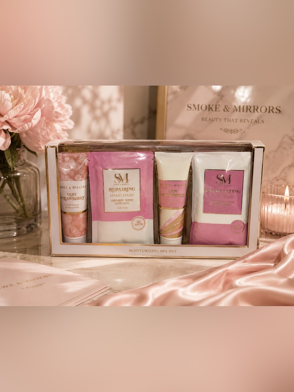 NIB Smoke & Mirrors Hand & Foot Moisturizing Spa Set - 4 Piece Gift Kit
